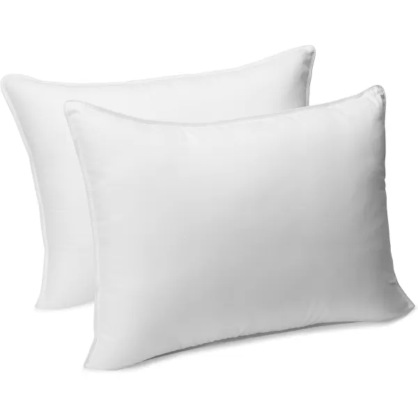 Amazon Basics Down Alternative Pillows Soft Density For Stomach and Back Sleepers Standard Pack of 2 White 26 in L x 20 in WKing 2 Pack  Protectors Medium