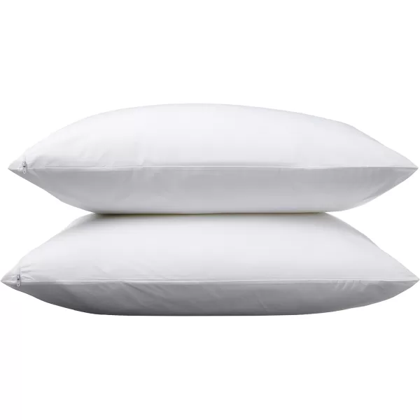 Amazon Basics Down Alternative Pillows Soft Density For Stomach and Back Sleepers Standard Pack of 2 White 26 in L x 20 in WStandard 2 Pack  Protectors Medium