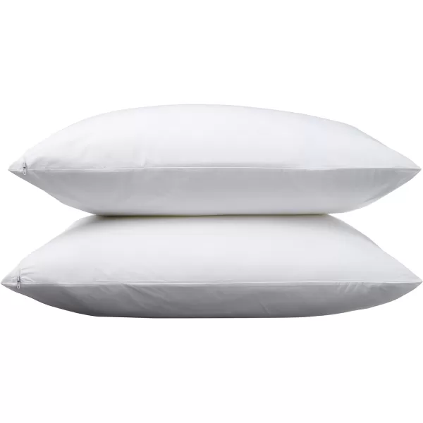 Amazon Basics Down Alternative Pillows Soft Density For Stomach and Back Sleepers Standard Pack of 2 White 26 in L x 20 in WStandard 2 Pack  Protectors Soft