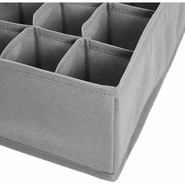 Amazon Basics Dresser Drawer Storage Organizer for Undergarments Set of 4  GraySet of 2 Large