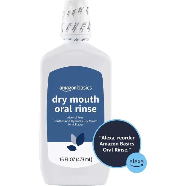 Amazon Basics Dry Mouth Oral Rinse Alcohol Free Mint 1 Liter 338 Fluid Ounces 4Pack Previously Solimo16 Fl Oz Pack of 1