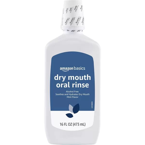 Amazon Basics Dry Mouth Oral Rinse Alcohol Free Mint 1 Liter 338 Fluid Ounces 4Pack Previously Solimo1600 Fl Oz Pack of 4