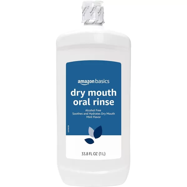 Amazon Basics Dry Mouth Oral Rinse Alcohol Free Mint 1 Liter 338 Fluid Ounces 4Pack Previously Solimo3380 Fl Oz Pack of 4