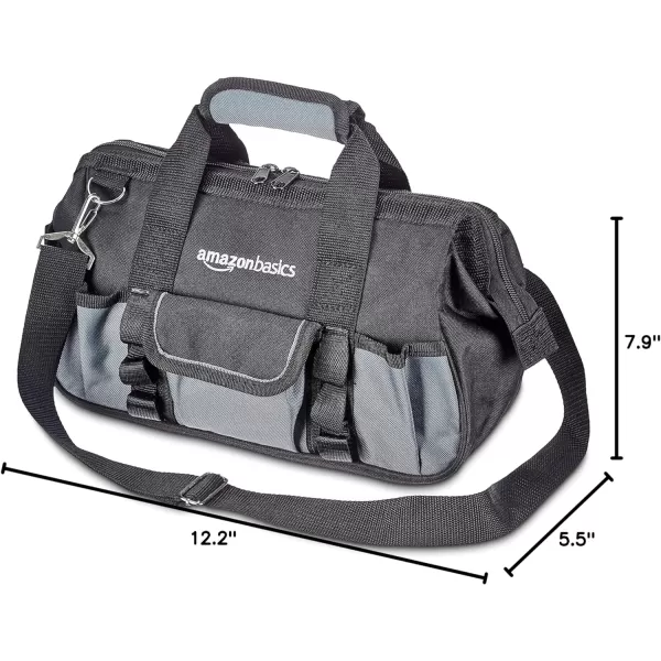 Amazon Basics Durable WearResistant Base Tool Small Standard Bag with Strap 12 Inch Black amp GraySmall Standard Bag