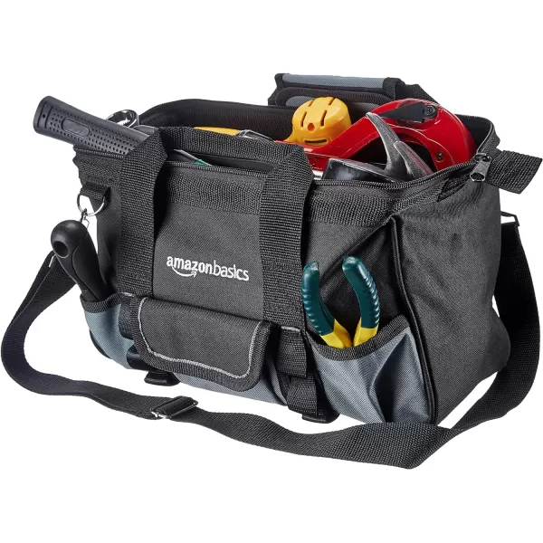 Amazon Basics Durable WearResistant Base Tool Small Standard Bag with Strap 12 Inch Black amp GraySmall Standard Bag