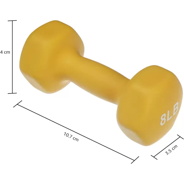 Amazon Basics Easy Grip Workout Dumbbell Neoprene Coated Various Sets and Weights availableRack with 3 Pairs  3 Lb 5 Lb 8 Lb