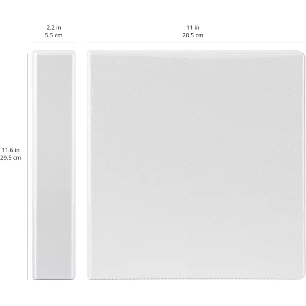 Amazon Basics Economy 3 Ring Binder Showcase View Binder with 3 Inch DRing 2Pack White15inch 4Pack