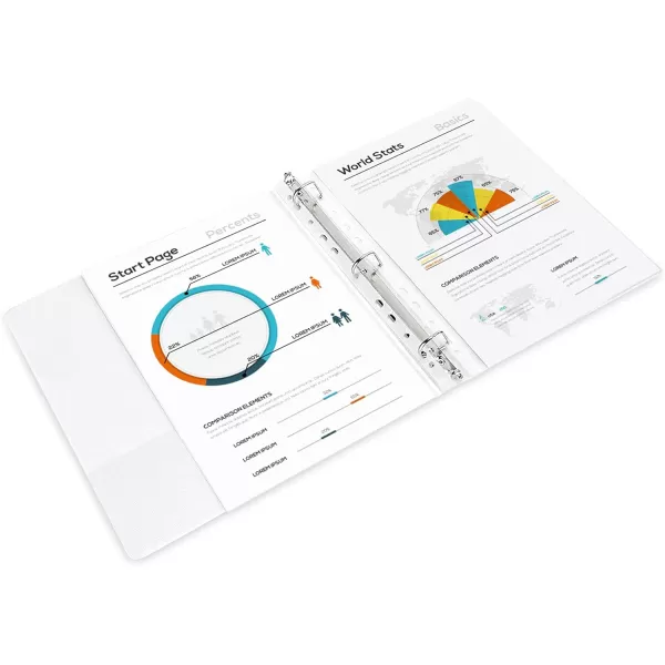 Amazon Basics Economy 3 Ring Binder Showcase View Binder with 3 Inch DRing 2Pack White1inch 4Pack