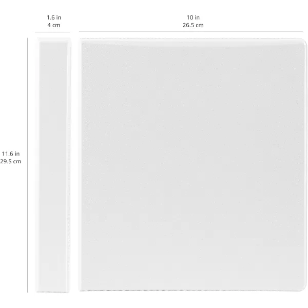 Amazon Basics Economy 3 Ring Binder Showcase View Binder with 3 Inch DRing 2Pack White1inch 4Pack