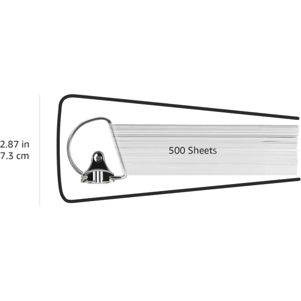 Amazon Basics Economy 3 Ring Binder Showcase View Binder with 3 Inch DRing 2Pack White2inch 4Pack