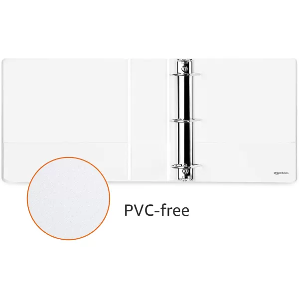 Amazon Basics Economy 3 Ring Binder Showcase View Binder with 3 Inch DRing 2Pack White3inch 2Pack