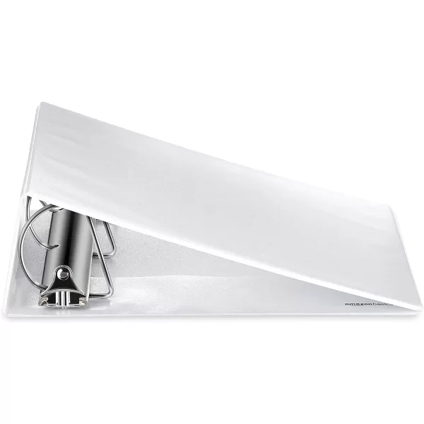 Amazon Basics Economy 3 Ring Binder Showcase View Binder with 3 Inch DRing 2Pack White3inch 2Pack