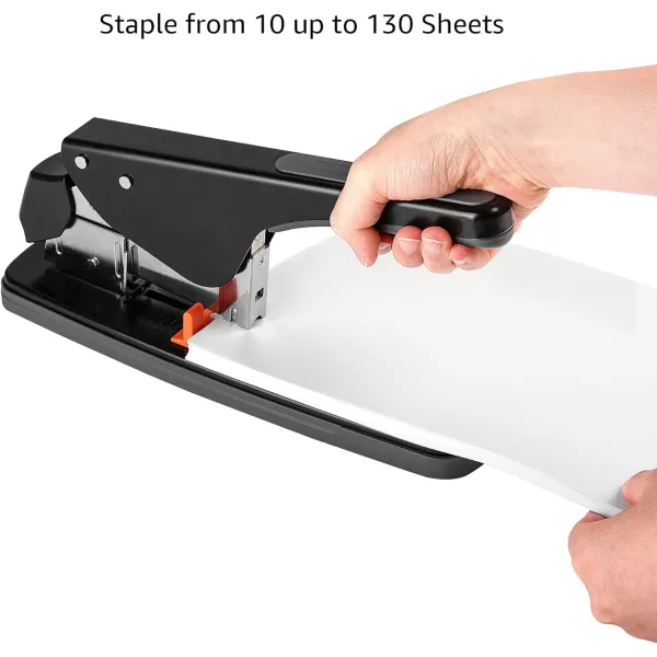 Amazon Basics Effortless Heavy Duty Stapler 210 Sheets High Capacity Large Office Stapler with 1000 Staples Black130 Sheets Effortless Stapler