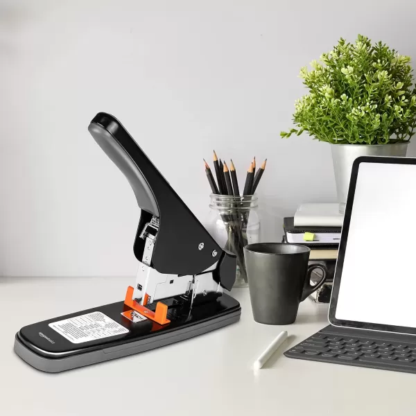 Amazon Basics Effortless Heavy Duty Stapler 210 Sheets High Capacity Large Office Stapler with 1000 Staples Black130 Sheets Effortless Stapler