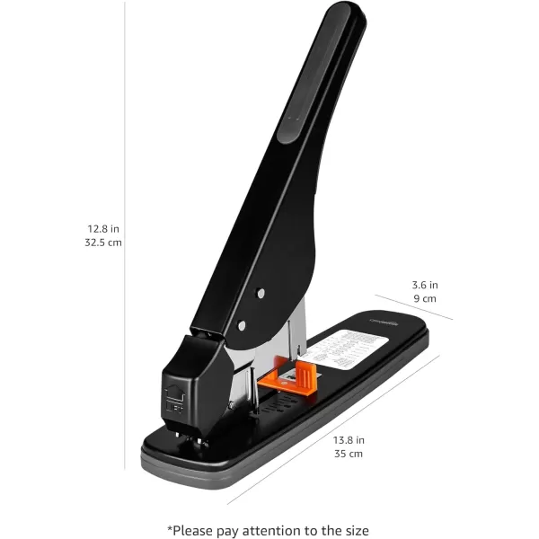 Amazon Basics Effortless Heavy Duty Stapler 210 Sheets High Capacity Large Office Stapler with 1000 Staples Black210 Sheets Effortless Stapler