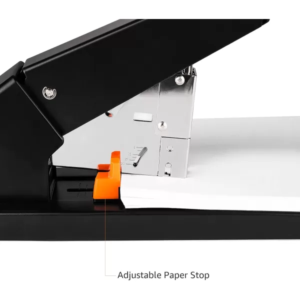 Amazon Basics Effortless Heavy Duty Stapler 210 Sheets High Capacity Large Office Stapler with 1000 Staples Black210 Sheets Lever Arm Stapler