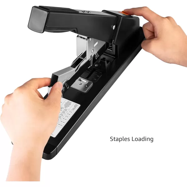 Amazon Basics Effortless Heavy Duty Stapler 210 Sheets High Capacity Large Office Stapler with 1000 Staples Black210 Sheets Lever Arm Stapler