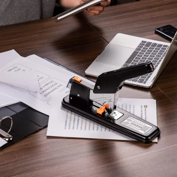 Amazon Basics Effortless Heavy Duty Stapler 210 Sheets High Capacity Large Office Stapler with 1000 Staples Black210 Sheets Standard Stapler