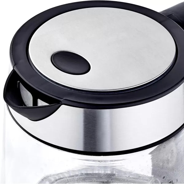 Amazon Basics Electric Glass and Steel Hot Tea Water Kettle 17Liter Black and SliverGlass Carafe 17 Liter