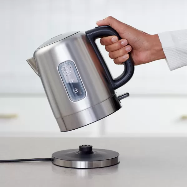 Amazon Basics Electric Glass and Steel Hot Tea Water Kettle 17Liter Black and SliverStainless Steel 10 Liter