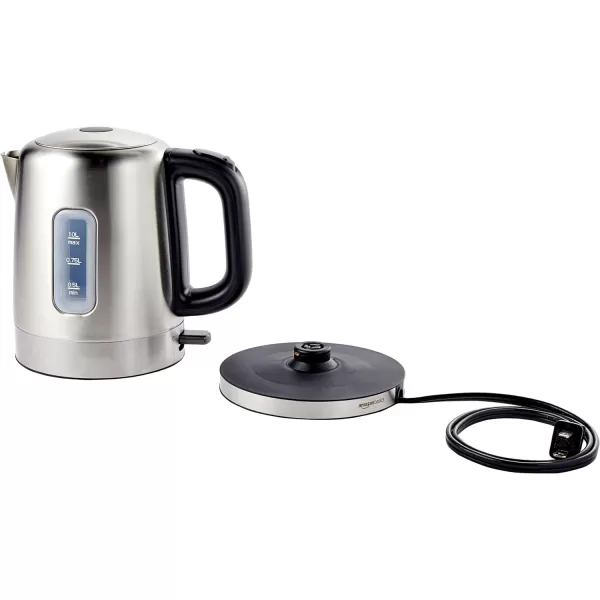 Amazon Basics Electric Glass and Steel Hot Tea Water Kettle 17Liter Black and SliverStainless Steel 10 Liter