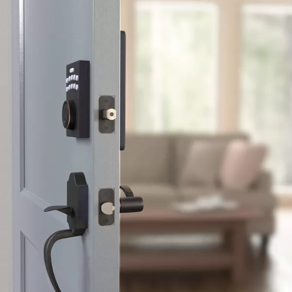 Amazon Basics Electronic Keypad Deadbolt Door Lock with TouchControl Keyless Entry Keyed Entry Option Contemporary Matte BlackOil Bronze Contemporary Electronic Keypad Deadbolt Pack of 6