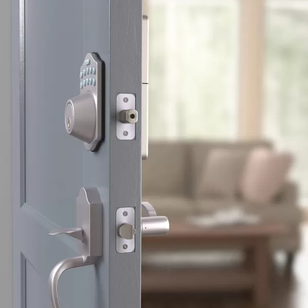 Amazon Basics Electronic Keypad Deadbolt Door Lock with TouchControl Keyless Entry Keyed Entry Option Contemporary Matte BlackSatin Nickel Traditional