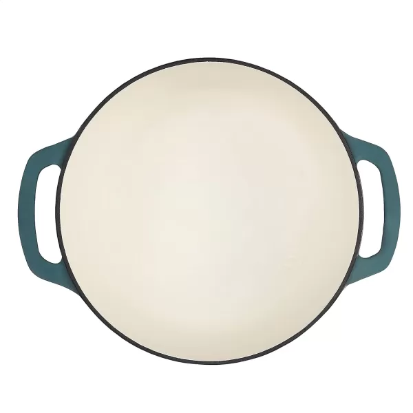 Amazon Basics Enameled Cast Iron Covered Round Dutch Oven 6 Quart Matte NavyGray 43Quart