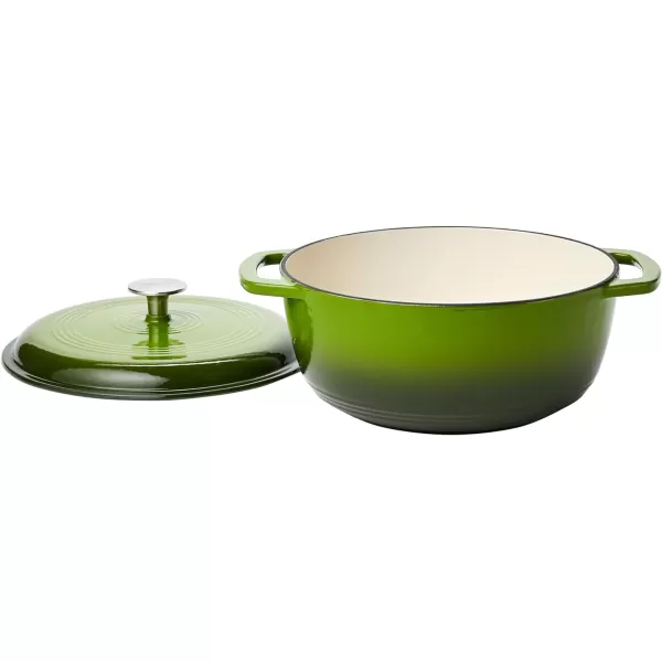 Amazon Basics Enameled Cast Iron Covered Round Dutch Oven 6 Quart Matte NavyGreen 43Quart