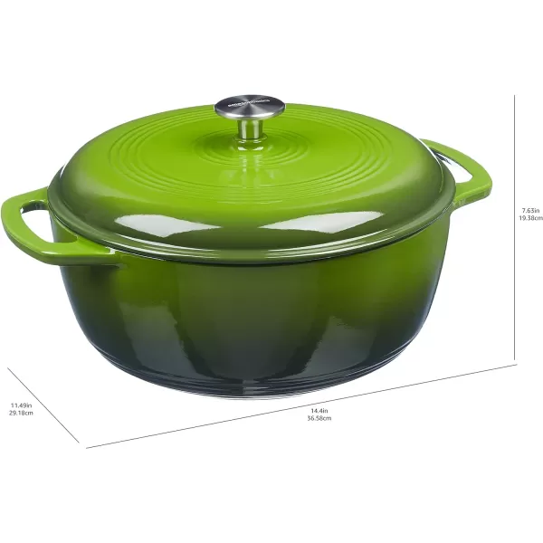 Amazon Basics Enameled Cast Iron Covered Round Dutch Oven 6 Quart Matte NavyGreen 73Quart