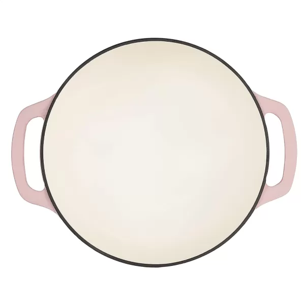 Amazon Basics Enameled Cast Iron Covered Round Dutch Oven 6 Quart Matte NavyLight Pink 43Quart