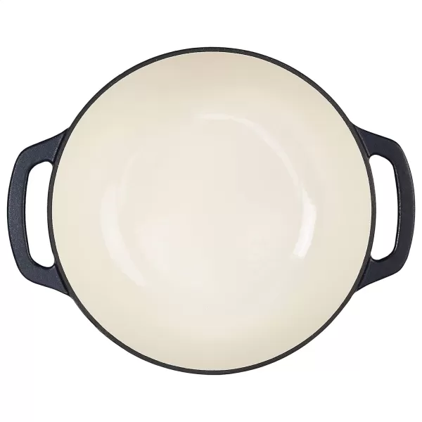 Amazon Basics Enameled Cast Iron Covered Round Dutch Oven 6 Quart Matte NavyMatte Navy 43Quart