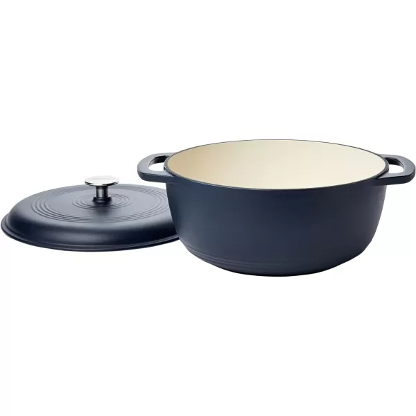 Amazon Basics Enameled Cast Iron Covered Round Dutch Oven 6 Quart Matte NavyMatte Navy 6 Quart