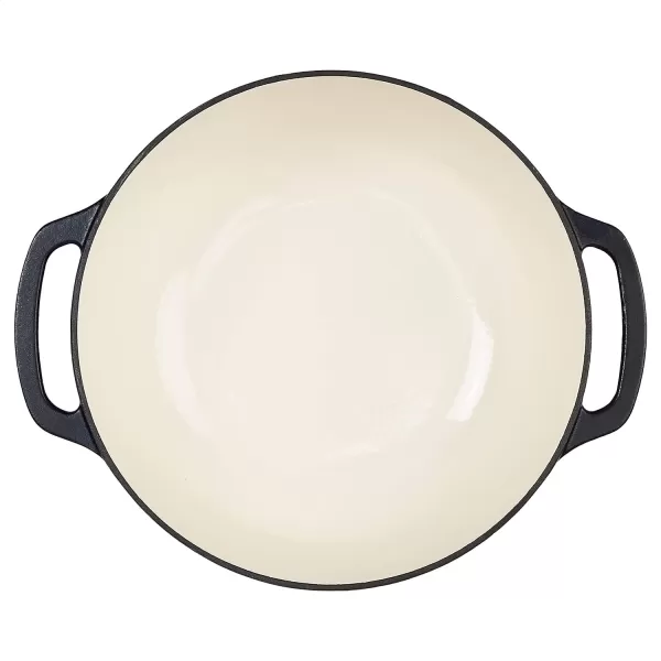 Amazon Basics Enameled Cast Iron Covered Round Dutch Oven 6 Quart Matte NavyMatte Navy 73 Quart