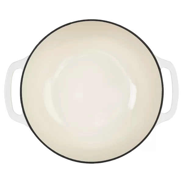 Amazon Basics Enameled Cast Iron Covered Round Dutch Oven 6 Quart Matte NavyMatte White 43Quart