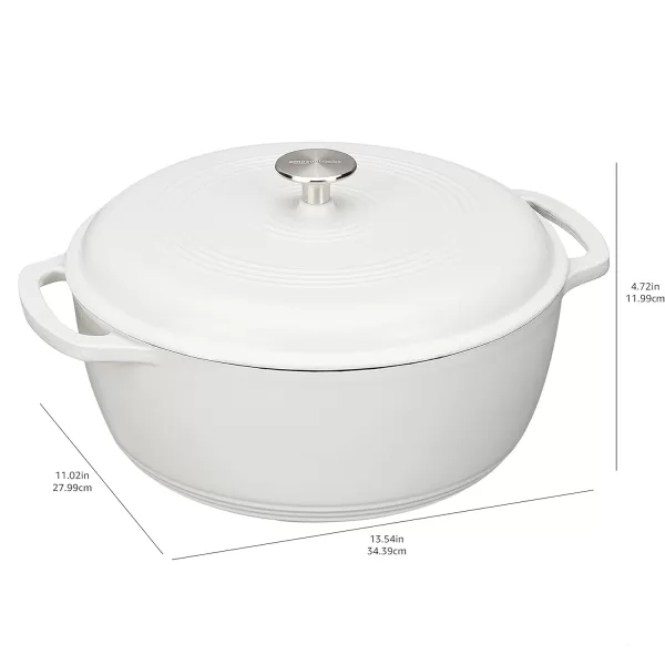 Amazon Basics Enameled Cast Iron Covered Round Dutch Oven 6 Quart Matte NavyMatte White 6Quart