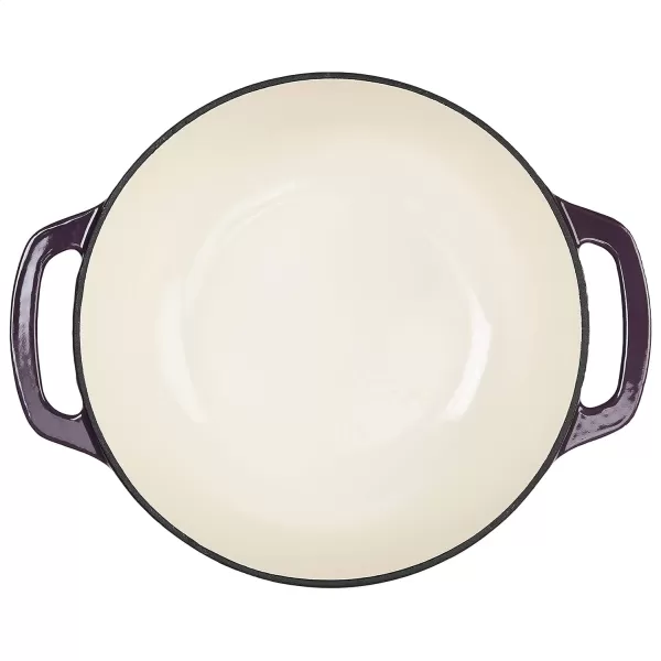 Amazon Basics Enameled Cast Iron Covered Round Dutch Oven 6 Quart Matte NavyPurple 43Quart