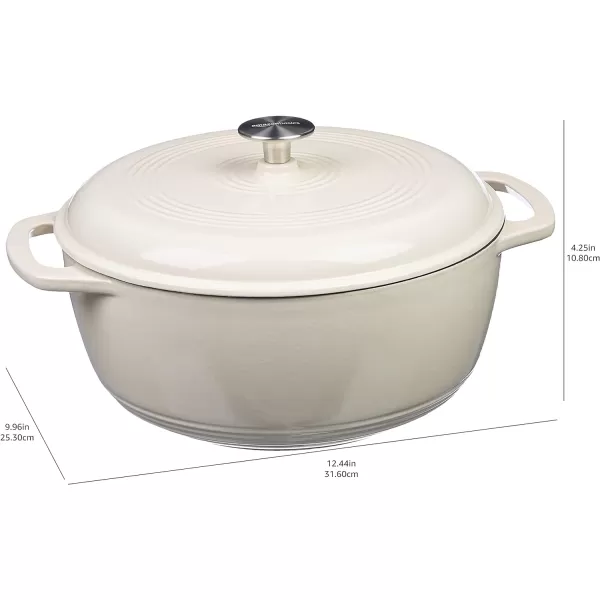 Amazon Basics Enameled Cast Iron Covered Round Dutch Oven 6 Quart Matte NavyWhite 43Quart
