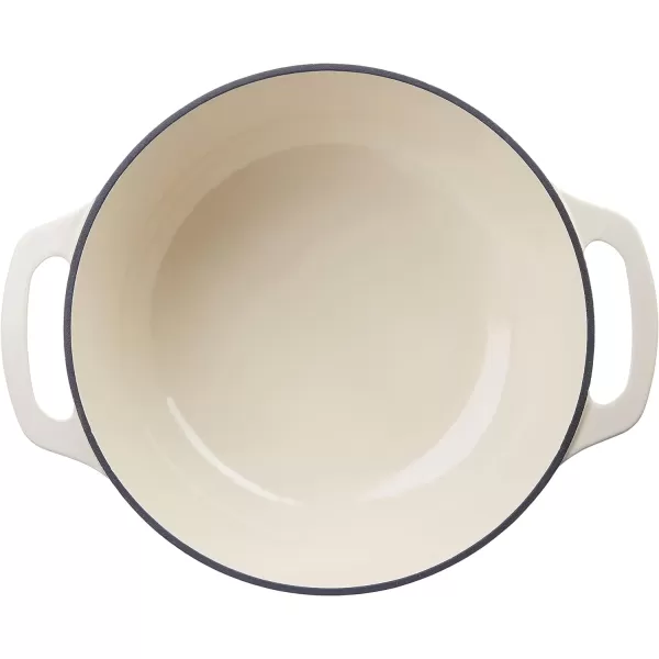 Amazon Basics Enameled Cast Iron Covered Round Dutch Oven 6 Quart Matte NavyWhite 43Quart