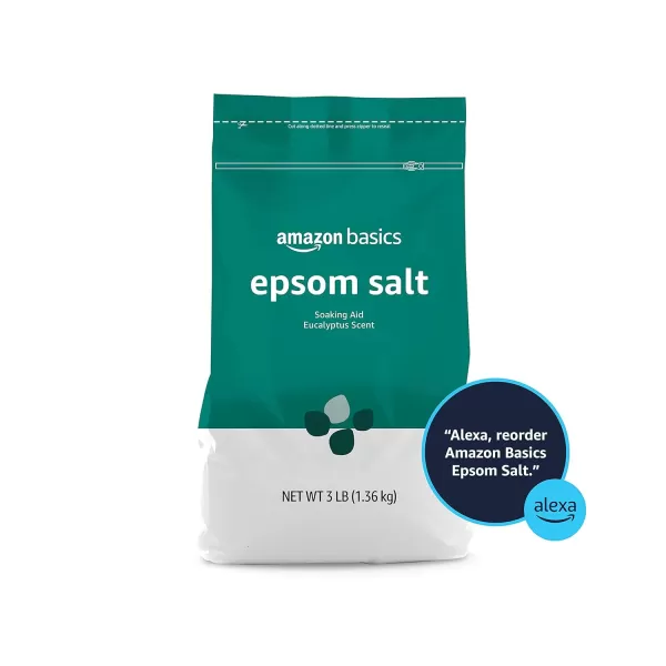 Amazon Basics Epsom Salt Soaking Aid Lavender Scented 3 Pound 6Pack Previously SolimoEucalyptus 3 Pound Pack of 1