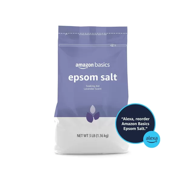 Amazon Basics Epsom Salt Soaking Aid Lavender Scented 3 Pound 6Pack Previously SolimoLavender 3 Pound Pack of 1