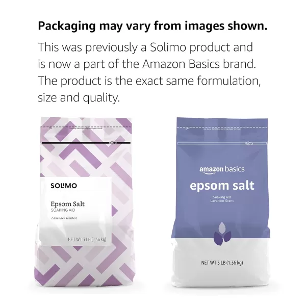 Amazon Basics Epsom Salt Soaking Aid Lavender Scented 3 Pound 6Pack Previously SolimoLavender 3 Pound Pack of 1