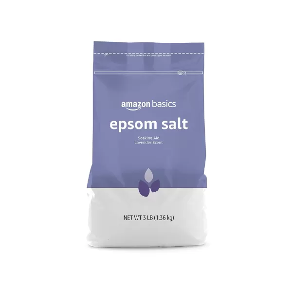 Amazon Basics Epsom Salt Soaking Aid Lavender Scented 3 Pound 6Pack Previously SolimoLavender 3 Pound Pack of 6