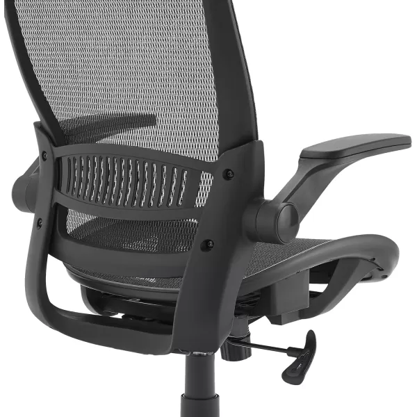 Amazon Basics Ergonomic Adjustable HighBack Chair with FlipUp Arms and Headrest Contoured Mesh Seat  Black 255D x 2625W x 4925HBlack