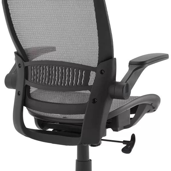 Amazon Basics Ergonomic Adjustable HighBack Chair with FlipUp Arms and Headrest Contoured Mesh Seat  Black 255D x 2625W x 4925HGrey