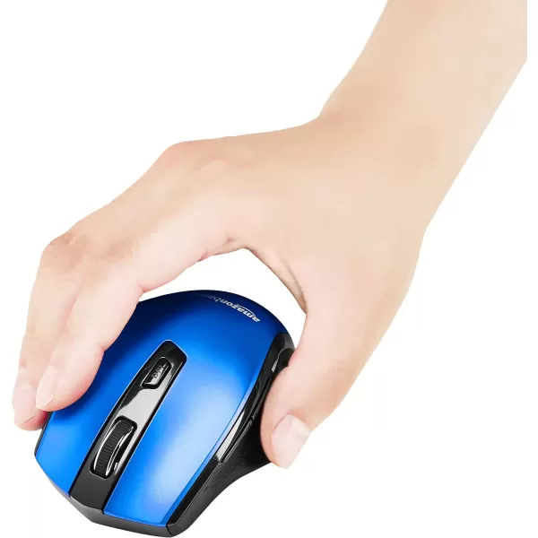Amazon Basics Ergonomic Wireless PC Mouse  DPI adjustable  BlackBlue