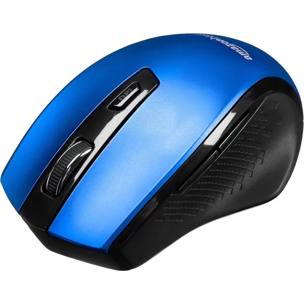 Amazon Basics Ergonomic Wireless PC Mouse  DPI adjustable  BlackBlue