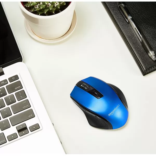 Amazon Basics Ergonomic Wireless PC Mouse  DPI adjustable  BlackBlue
