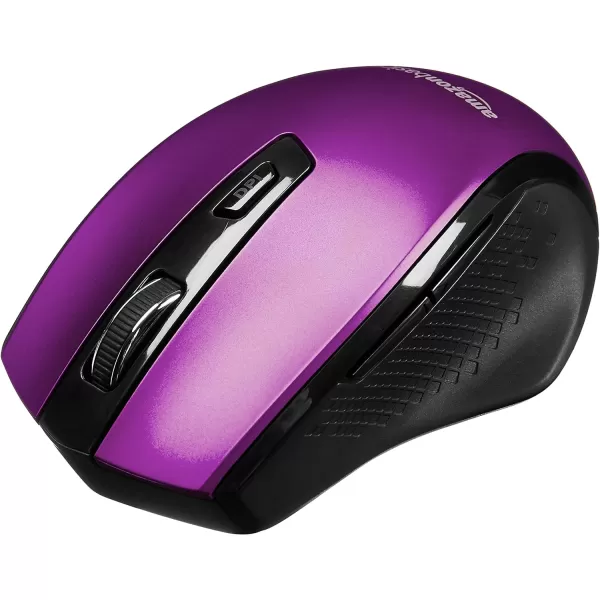 Amazon Basics Ergonomic Wireless PC Mouse  DPI adjustable  BlackPurple