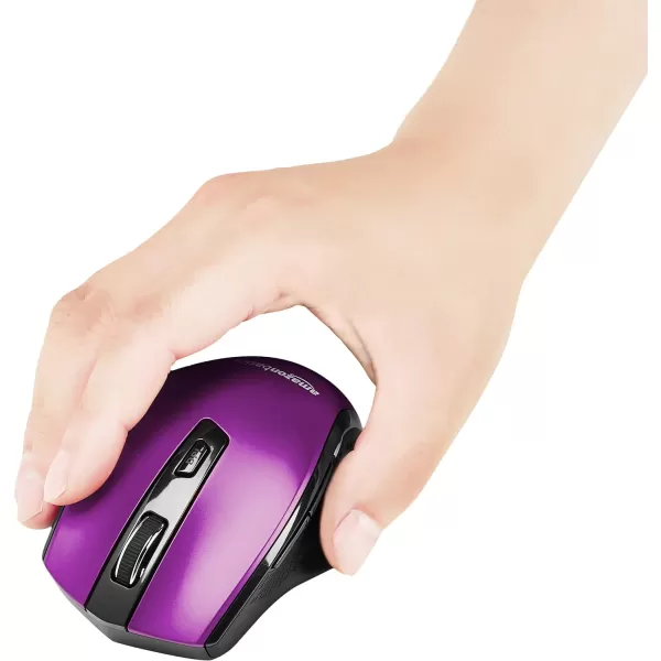 Amazon Basics Ergonomic Wireless PC Mouse  DPI adjustable  BlackPurple